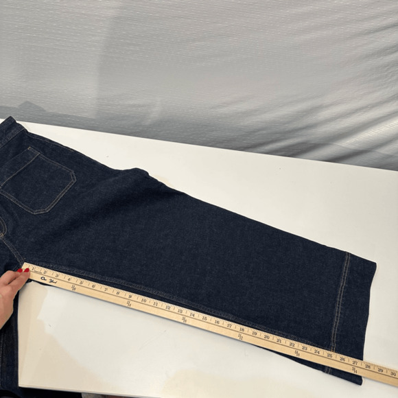 & Other Stories Women’s High Rise Wide Leg Jeans Size 12 Dark Wash Denim Pockets - Picture 7 of 13